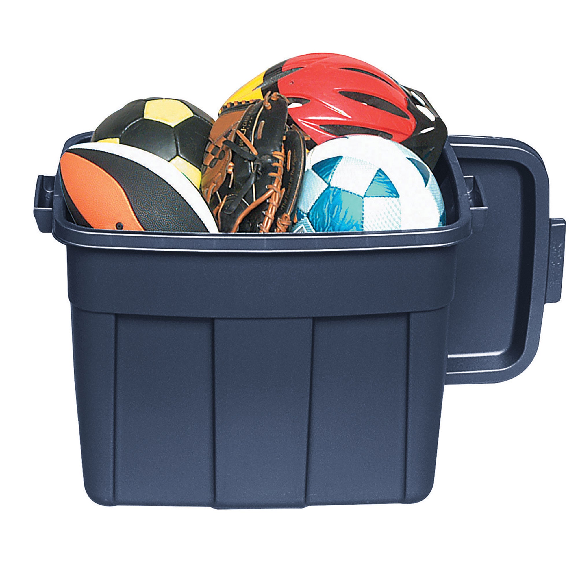 Rubbermaid Roughneck 18 Gallon Tote, Dark Indigo Metallic (6 Pack) (Open Box)