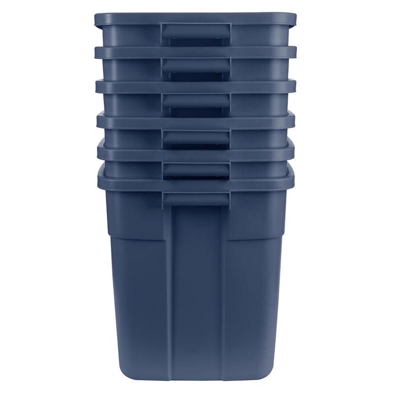 Rubbermaid 18 Gallon Stackable Storage Container, Dark Indigo Metallic (6 Pack)