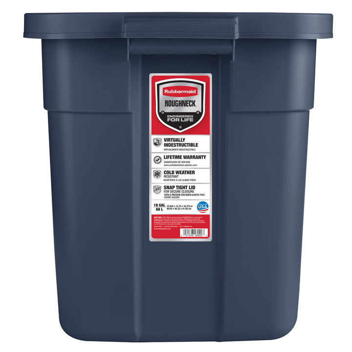 Rubbermaid 18 Gallon Stackable Storage Container, Dark Indigo Metallic (6 Pack)