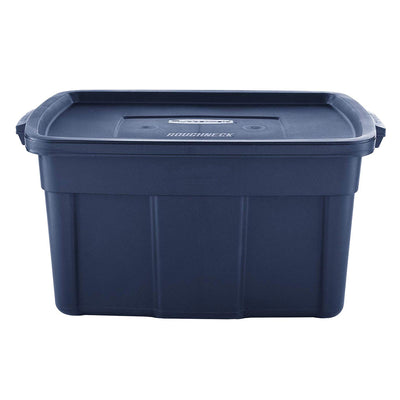 Rubbermaid 31 Gallon Stackable Storage Container, Dark Indigo Metallic (6 Pack)
