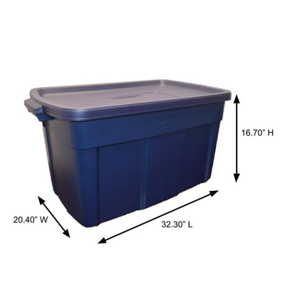 Rubbermaid 31 Gallon Stackable Storage Container, Dark Indigo Metallic (6 Pack)