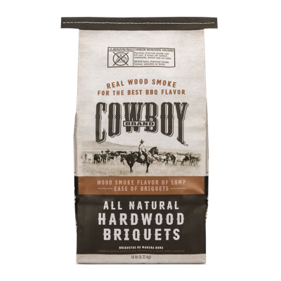 Cowboy 14 Pound All Natural Range Hardwood BBQ Charcoal Briquets for Grilling - VMInnovations