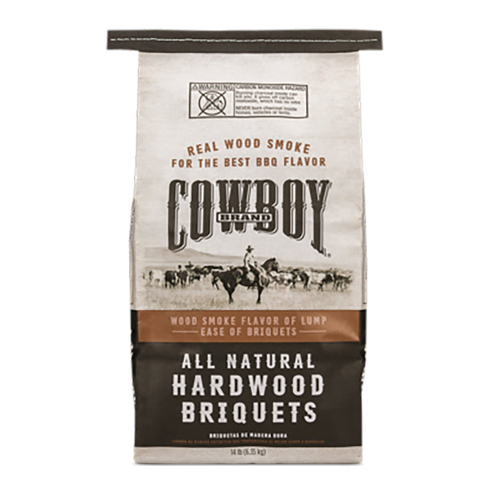 Cowboy 14 Pound All Natural Range Hardwood BBQ Charcoal Briquets for Grilling - VMInnovations