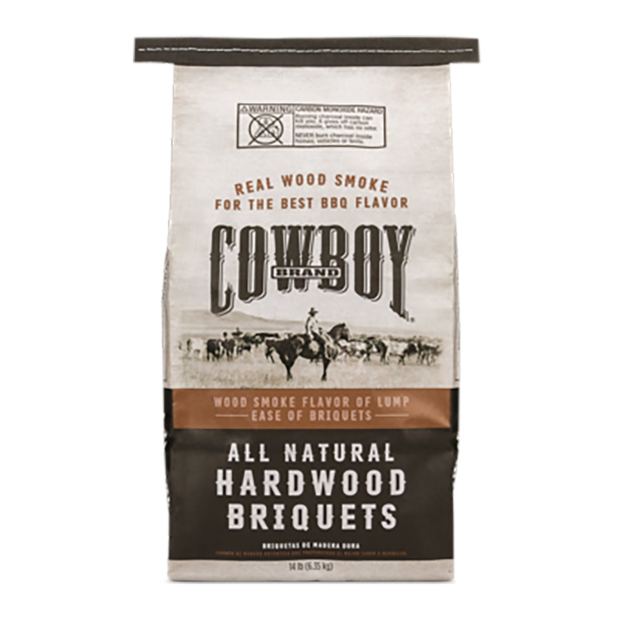 Cowboy 14 Pound All Natural Range Hardwood BBQ Charcoal Briquets for Grilling - VMInnovations