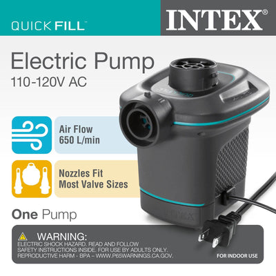 Intex 120V Quick Fill AC Electric Air Pump with 3 Nozzles (Open Box) (2 Pack)