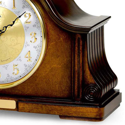 Bulova Clocks Chadbourne Desk Clock with Solid Wood and Walnut Finish (Open Box)