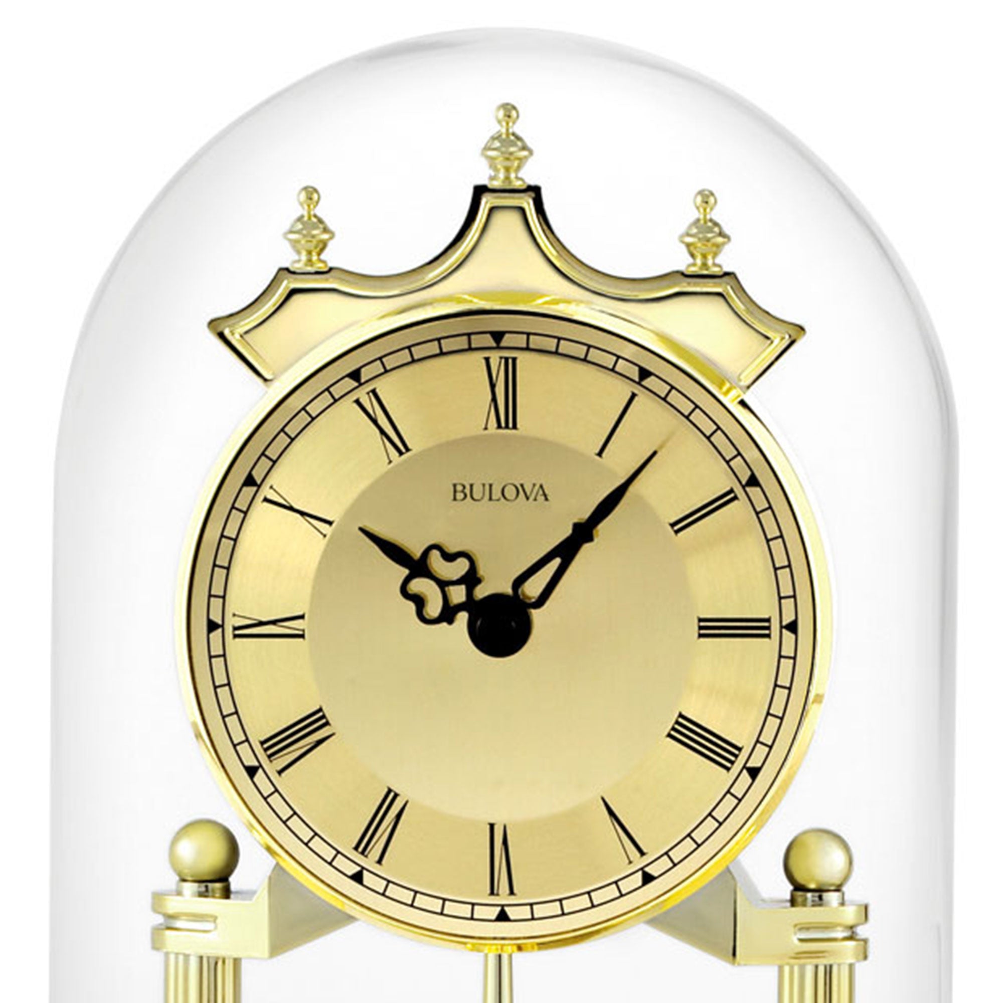 Bulova Clocks Tristan I Oval Dome Clock with Metal Base and Brass Finish (Used)
