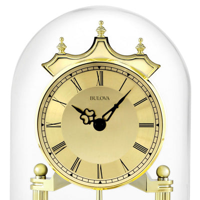Bulova Clocks Tristan I Oval Dome Clock with Metal Base and Brass Finish (Used)