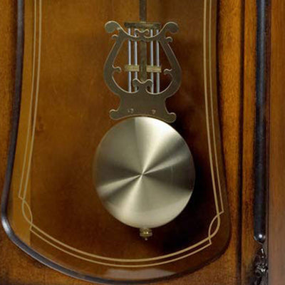 Bulova Clocks Cranbrook Wall Mount Analog Wooden Chiming Clock, Brown(For Parts)