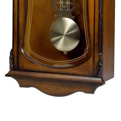 Bulova Clocks C3542 Cranbrook Wall Mount Analog Wooden Chiming Clock, Brown (Refurbished)