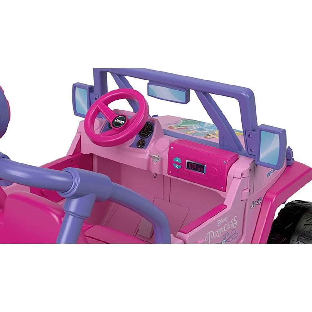 Power Wheels 12 Volt Disney Princess Jeep Ride-On + Replacement Battery (2 Pack) - VMInnovations