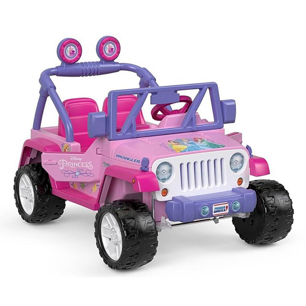 Power Wheels 12 Volt Disney Princess Jeep Ride-On + Replacement Battery (2 Pack) - VMInnovations