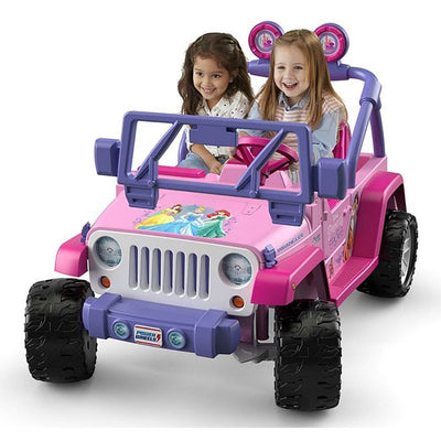 Power Wheels 12 Volt Disney Princess Jeep Ride-On + Replacement Battery (2 Pack)