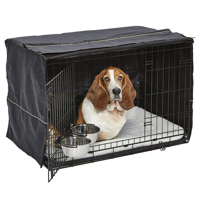 MidWest Homes For Pets iCrate Medium Large Dog Bed Kennel Kit with Cover, Black
