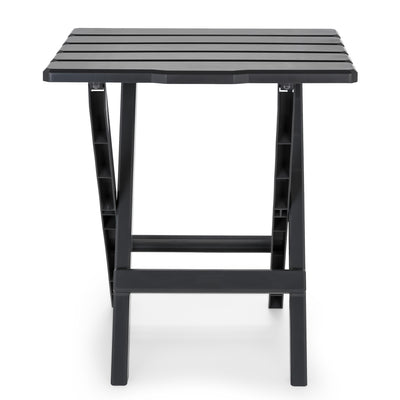 Camco 51885 Large Adirondack Portable Outdoor Furniture Folding Table, Charcoal