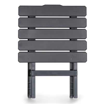 Camco 51885 Large Adirondack Portable Outdoor Furniture Folding Table, Charcoal