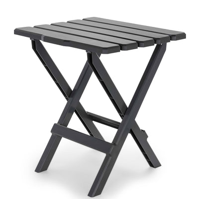 Camco 51885 Large Adirondack Portable Outdoor Furniture Folding Table, Charcoal