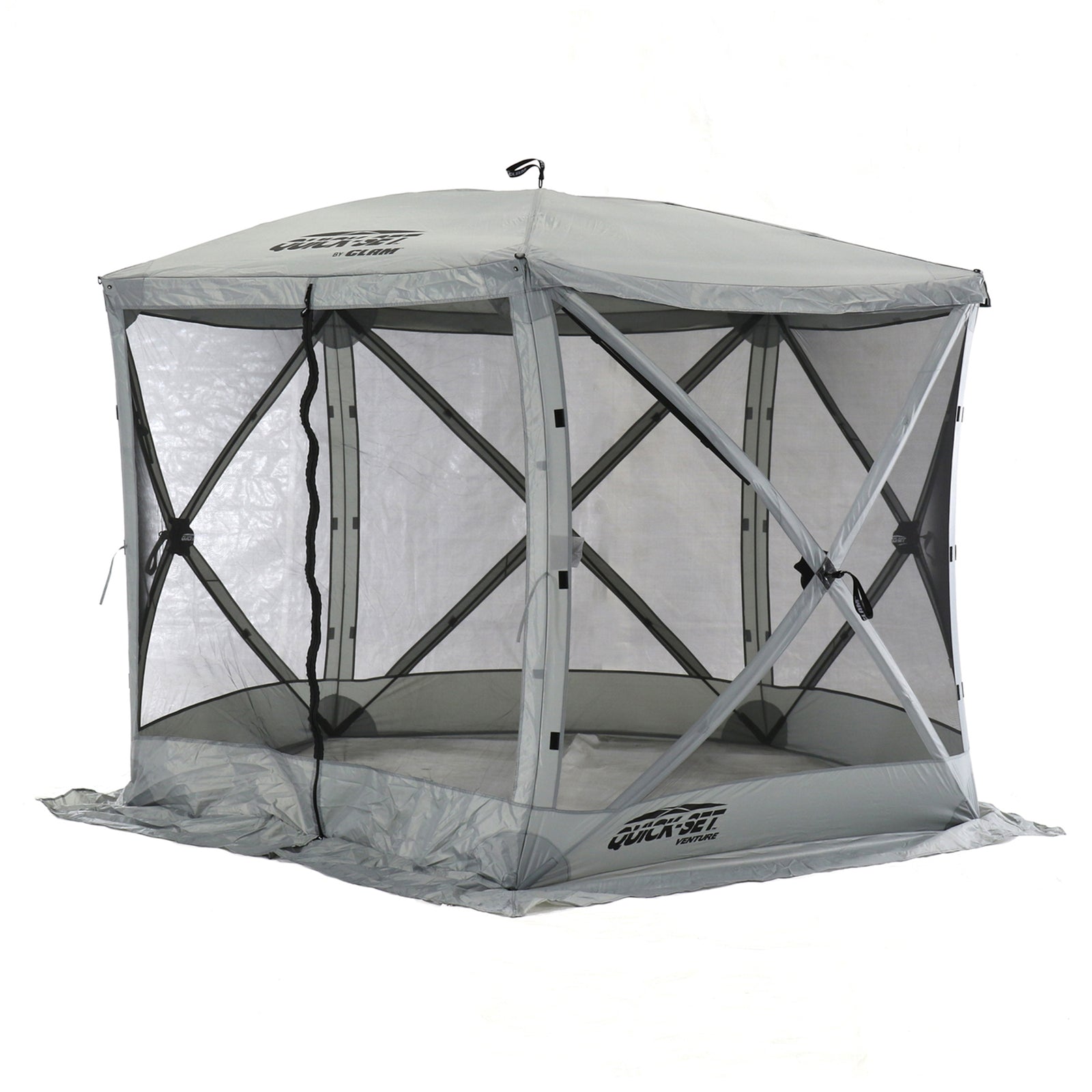 CLAM Quick-Set Venture 9 x 9 Ft Portable Outdoor Camping Canopy Shelter, Gray - VMInnovations