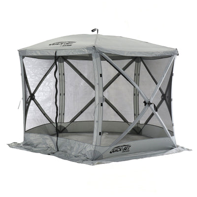 Quick-Set Venture Outdoor Gazebo Canopy Shelter & Screen Tent, Gray (Used)