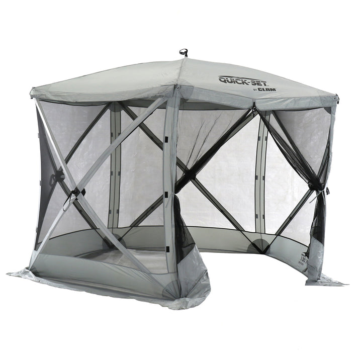 CLAM Quick-Set Venture 9 x 9 Ft Portable Outdoor Camping Canopy Shelter, Gray