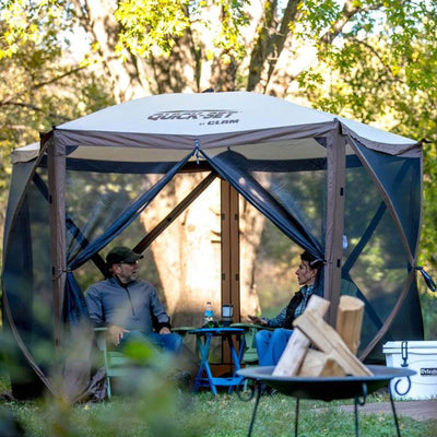 Quick-Set Venture Outdoor Gazebo Canopy Shelter & Screen Tent, Gray (Open Box)