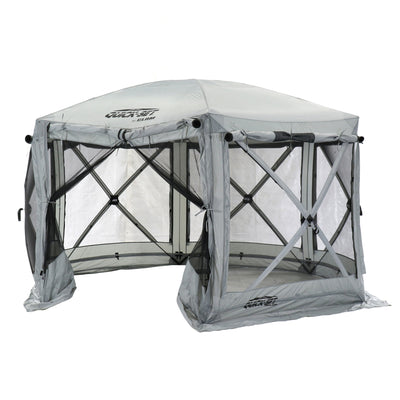 CLAM Quick-Set Pavilion Outdoor Gazebo Shelter Screen Tent, Gray (Open Box) - VMInnovations