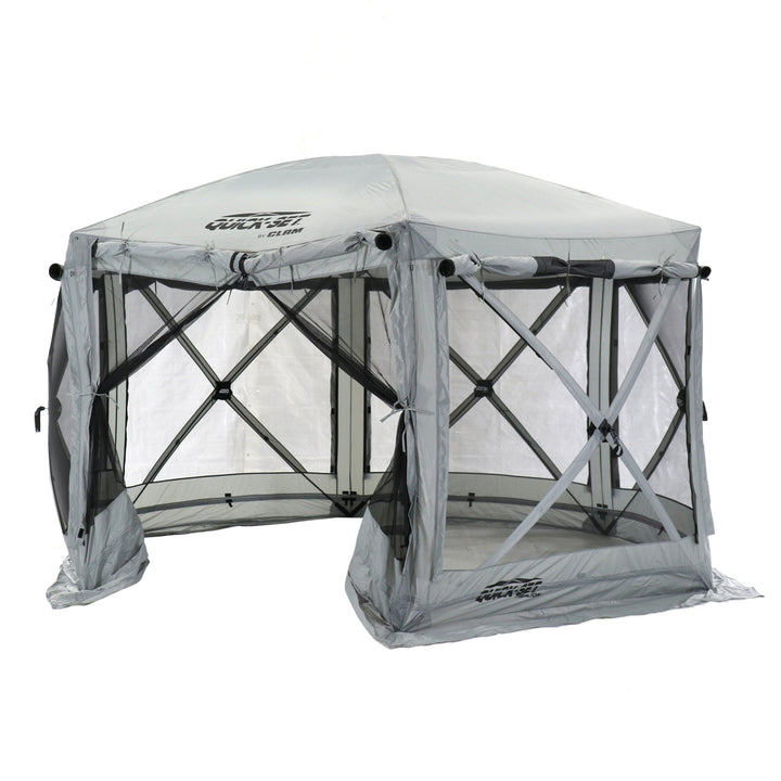 CLAM Quick-Set Pavilion Outdoor Gazebo Canopy Shelter Screen Tent, Gray (Used) - VMInnovations