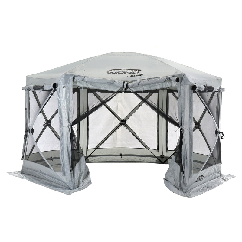CLAM Quick-Set Pavilion 12.5 x 12.5 Foot Portable Outdoor Canopy Shelter, Gray