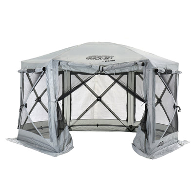 CLAM Quick-Set Pavilion Outdoor Gazebo Shelter Screen Tent, Gray (Open Box) - VMInnovations