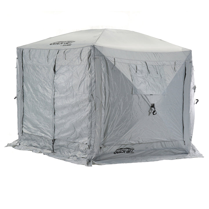 CLAM Quick-Set Pavilion Outdoor Gazebo Canopy Shelter Screen Tent, Gray (Used) - VMInnovations