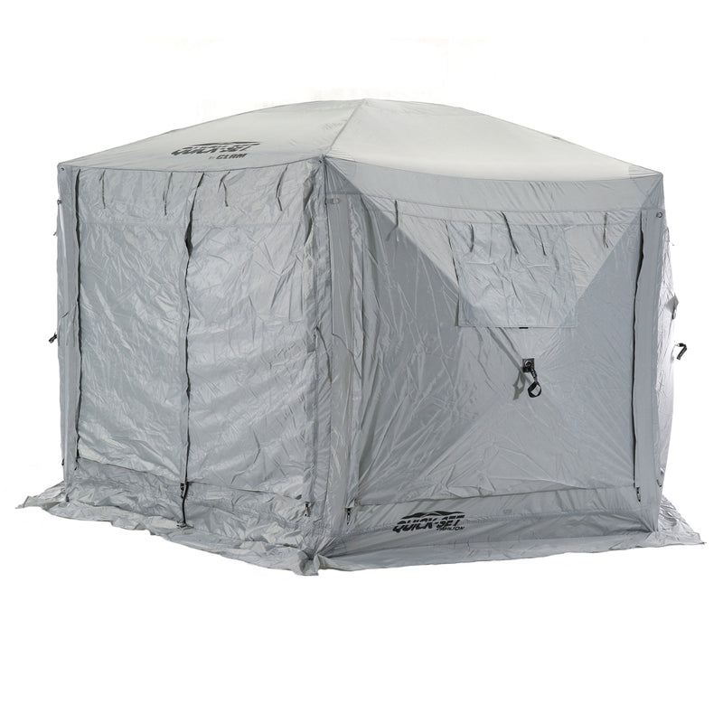 CLAM Quick-Set Pavilion Outdoor Gazebo Shelter Screen Tent, Gray (Open Box)