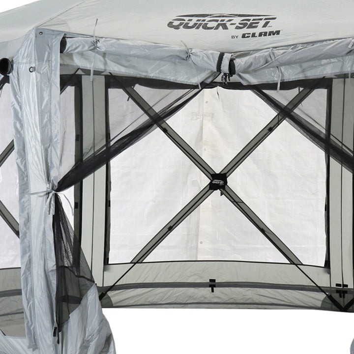 CLAM Quick-Set Pavilion 12.5 x 12.5 Foot Portable Outdoor Canopy Shelter, Gray