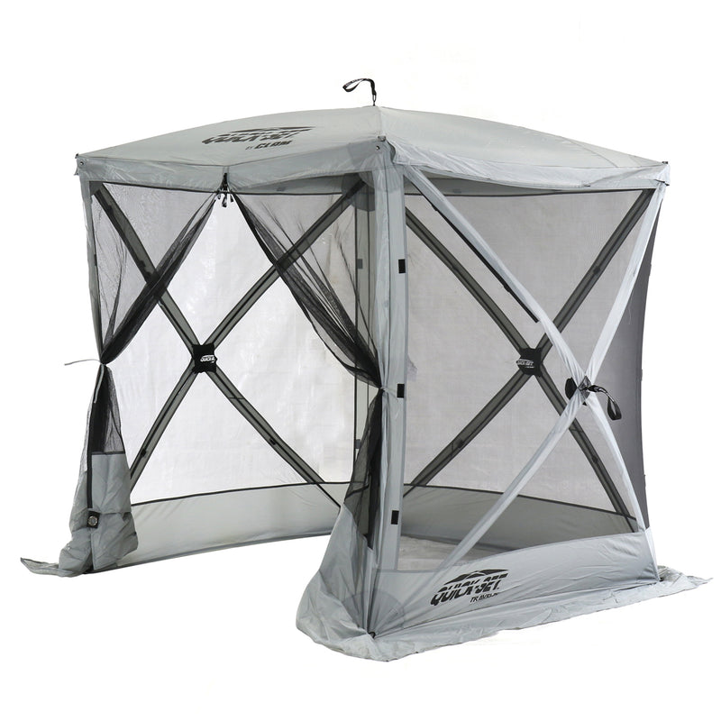 Quick-Set Traveler Outdoor Gazebo Canopy Shelter Screen Tent, Gray (Open Box)