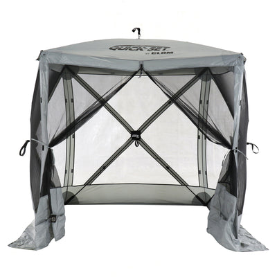 Quick-Set Traveler Outdoor Gazebo Canopy Shelter Screen Tent, Gray (Open Box)