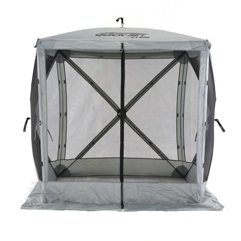 Quick-Set Traveler Outdoor Gazebo Canopy Shelter Screen Tent, Gray (Open Box)