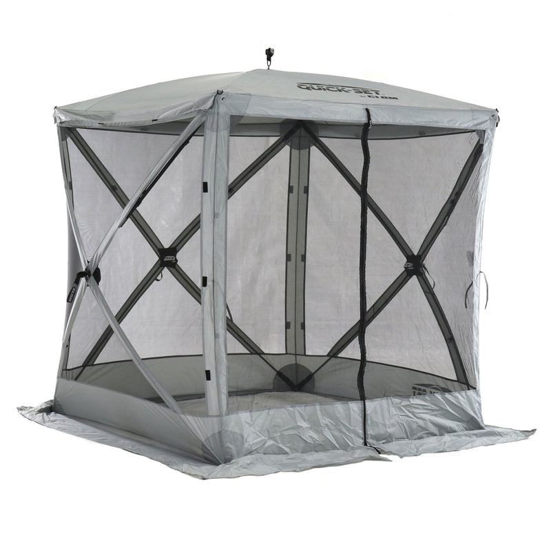 Quick-Set Traveler Portable Gazebo Canopy Shelter Screen Tent, Gray (Used)