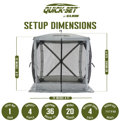 Quick-Set Traveler Portable Gazebo Canopy Shelter Screen Tent, Gray (Used)