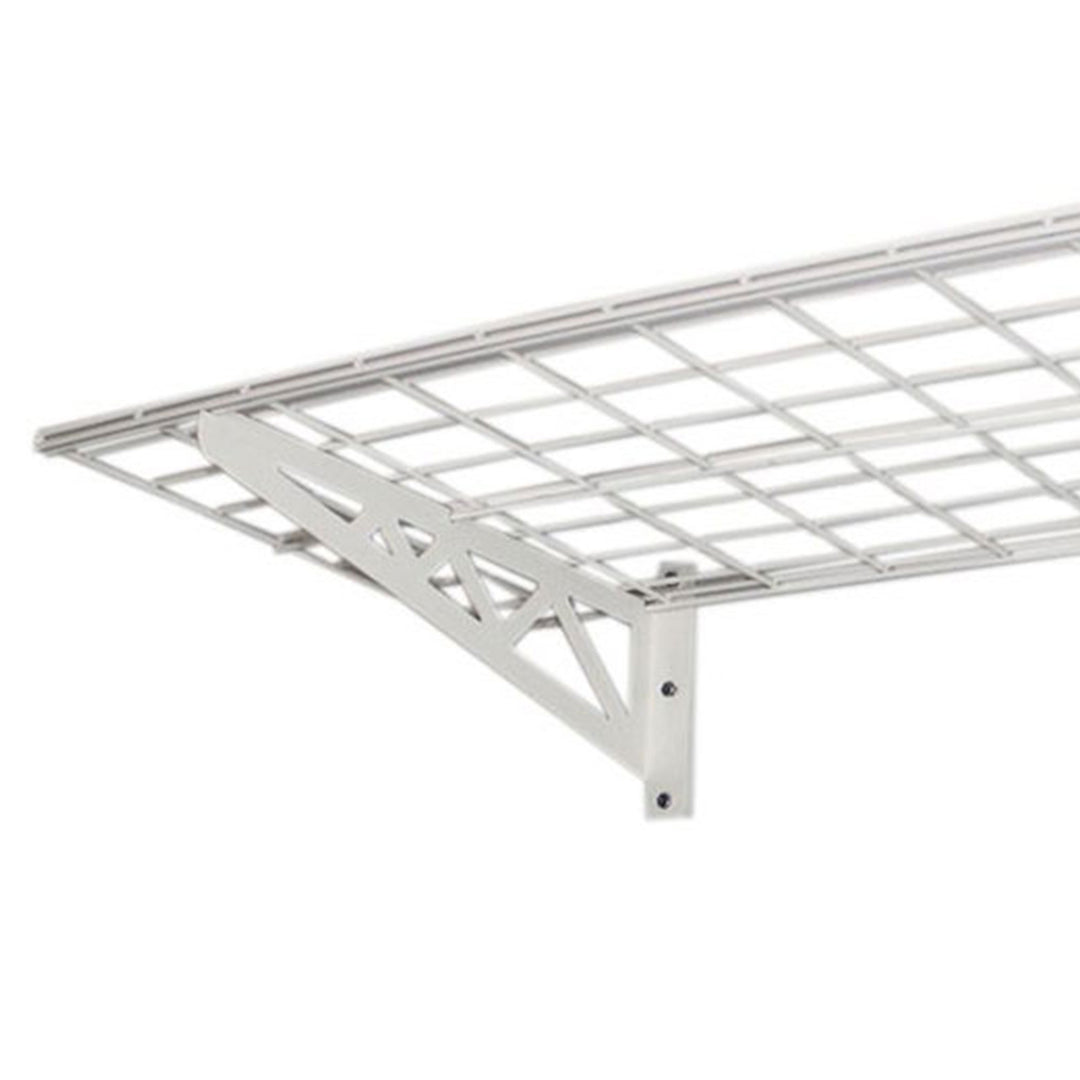SafeRacks 18x36in Wall Shelf Two-Pack with Bike Tire Hooks, White (Open Box) - VMInnovations