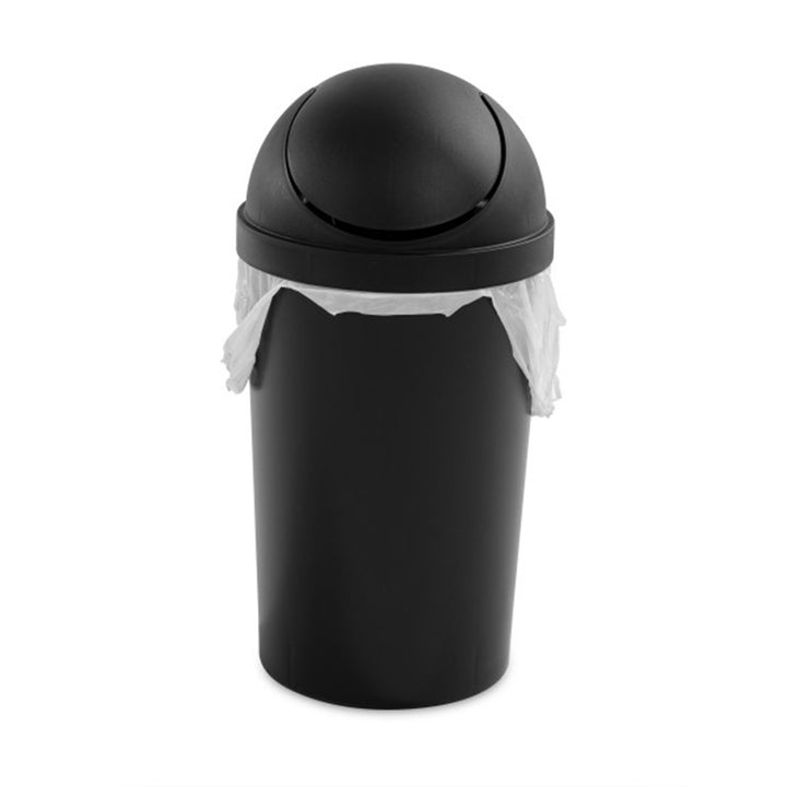 Sterilite 10839006 3 Gallon Round Swing Top Plastic Wastebasket, Black (6 Pack)