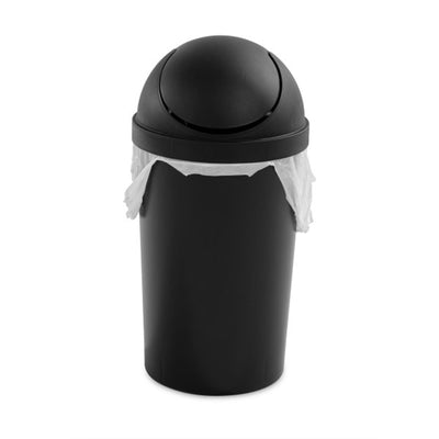 Sterilite 10839006 3 Gallon Round Swing Top Plastic Wastebasket, Black (12 Pack) - VMInnovations