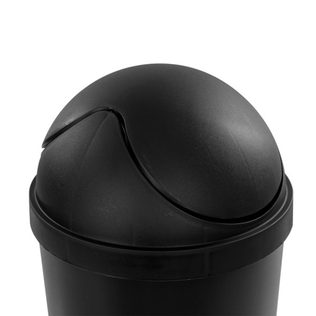 Sterilite 10839006 3 Gallon Round Swing Top Plastic Wastebasket, Black (6 Pack)