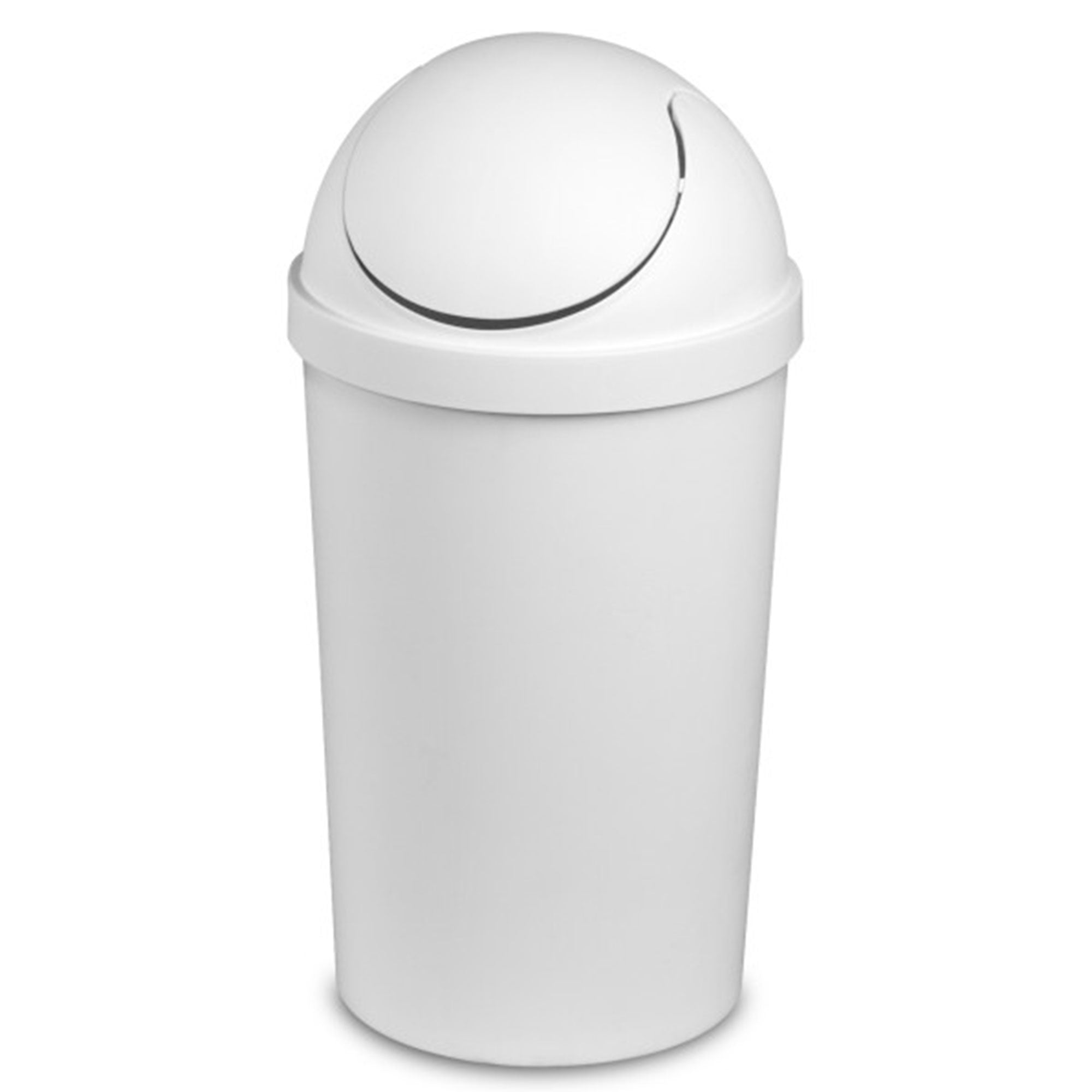 Sterilite 10838006 3 Gallon Round Swing Top Plastic Wastebasket, White (6 Pack) - VMInnovations