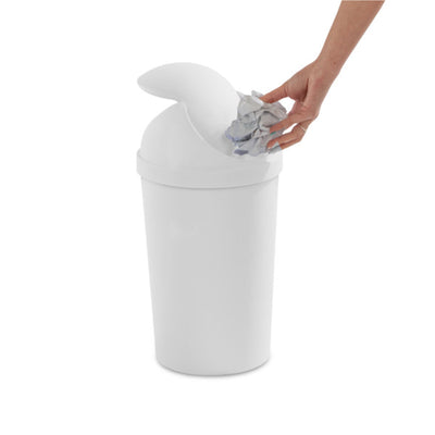 Sterilite 10838006 3 Gallon Round Swing Top Plastic Wastebasket, White (6 Pack) - VMInnovations