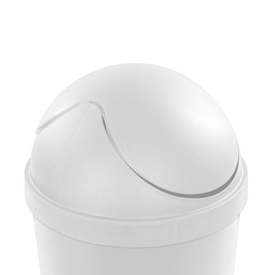 Sterilite 10838006 3 Gallon Round Swing Top Plastic Wastebasket, White (12 Pack)