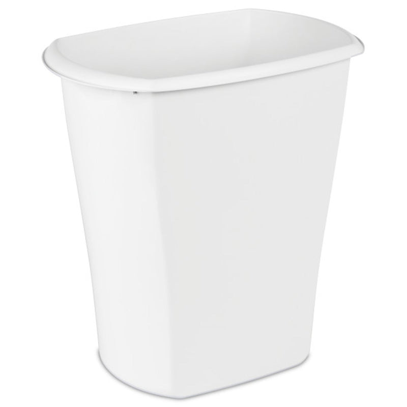 Sterilite 10538006 10 Gallon White Ultra Plastic Wastebasket Trash Can (6 Pack)