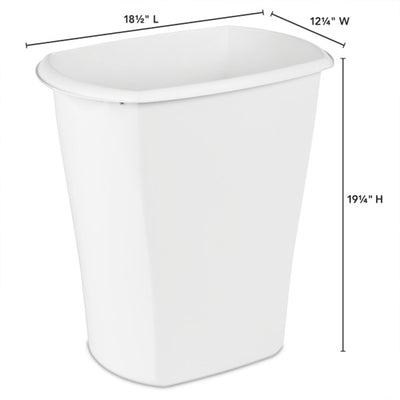 Sterilite 10538006 10 Gallon White Ultra Plastic Wastebasket Trash Can (12 Pack) - VMInnovations