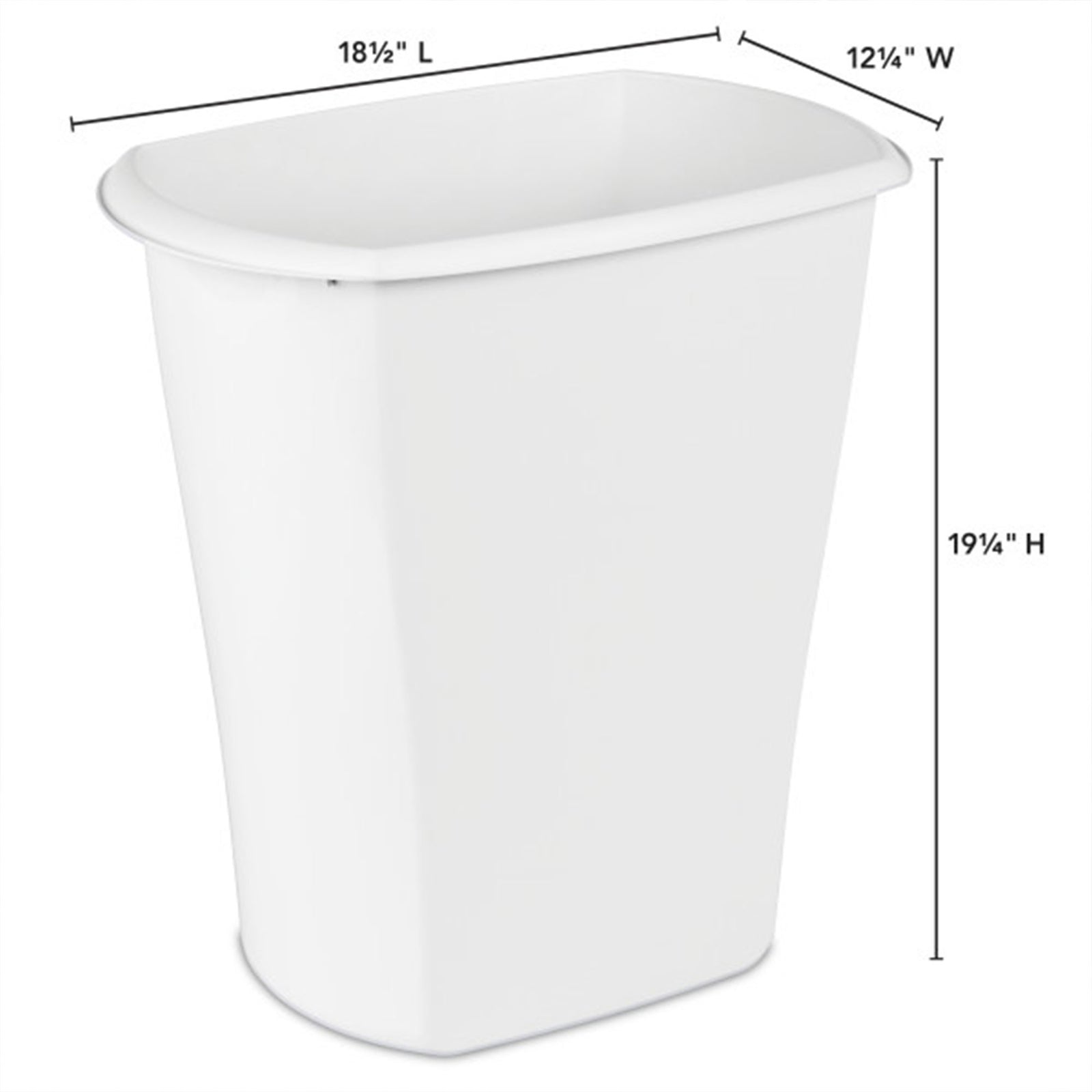 Sterilite 10538006 10 Gallon White Ultra Plastic Wastebasket Trash Can (6 Pack) - VMInnovations