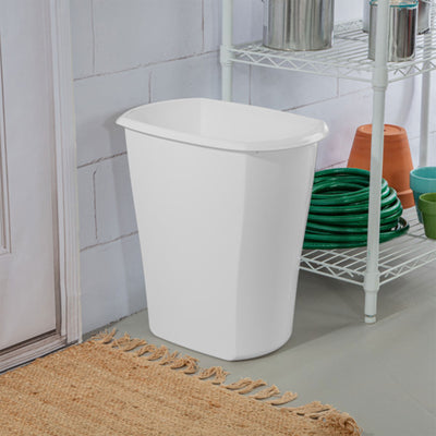Sterilite 10538006 10 Gallon White Ultra Plastic Wastebasket Trash Can (6 Pack) - VMInnovations