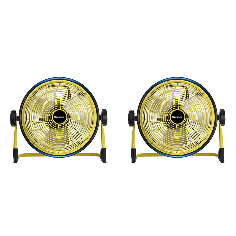 Geek Aire CF3 Outdoor Floor Fan 10 Inch Variable Speed Rechargeable (2 Pack)
