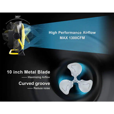 Geek Aire CF3 Outdoor Floor Fan 10 Inch Cordless Variable Speed Rechargeable